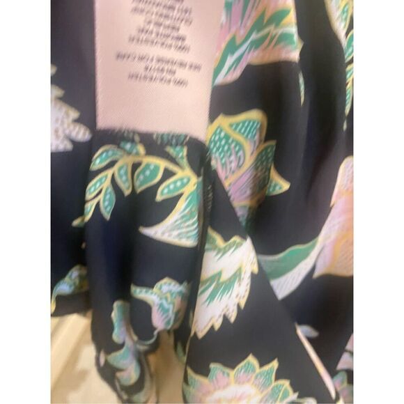 Philosophy Women’s Flutter Sleeve Black Floral Print Top Sz. XL Lightweight - Picture 9 of 11